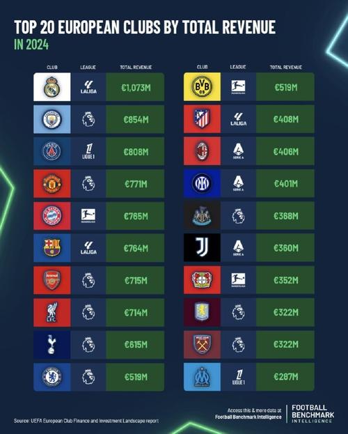 意甲各队收入水平排名榜