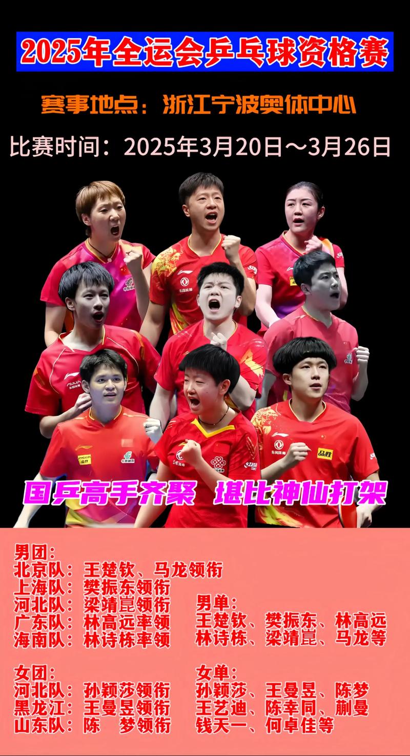 全运会乒乓球谁是冠军