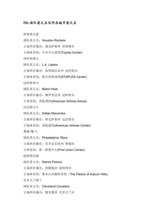 蓝球明星的英文名