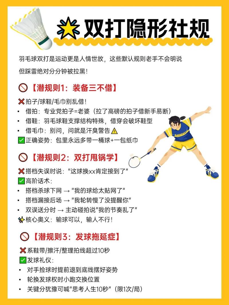 羽毛球双打规则简介