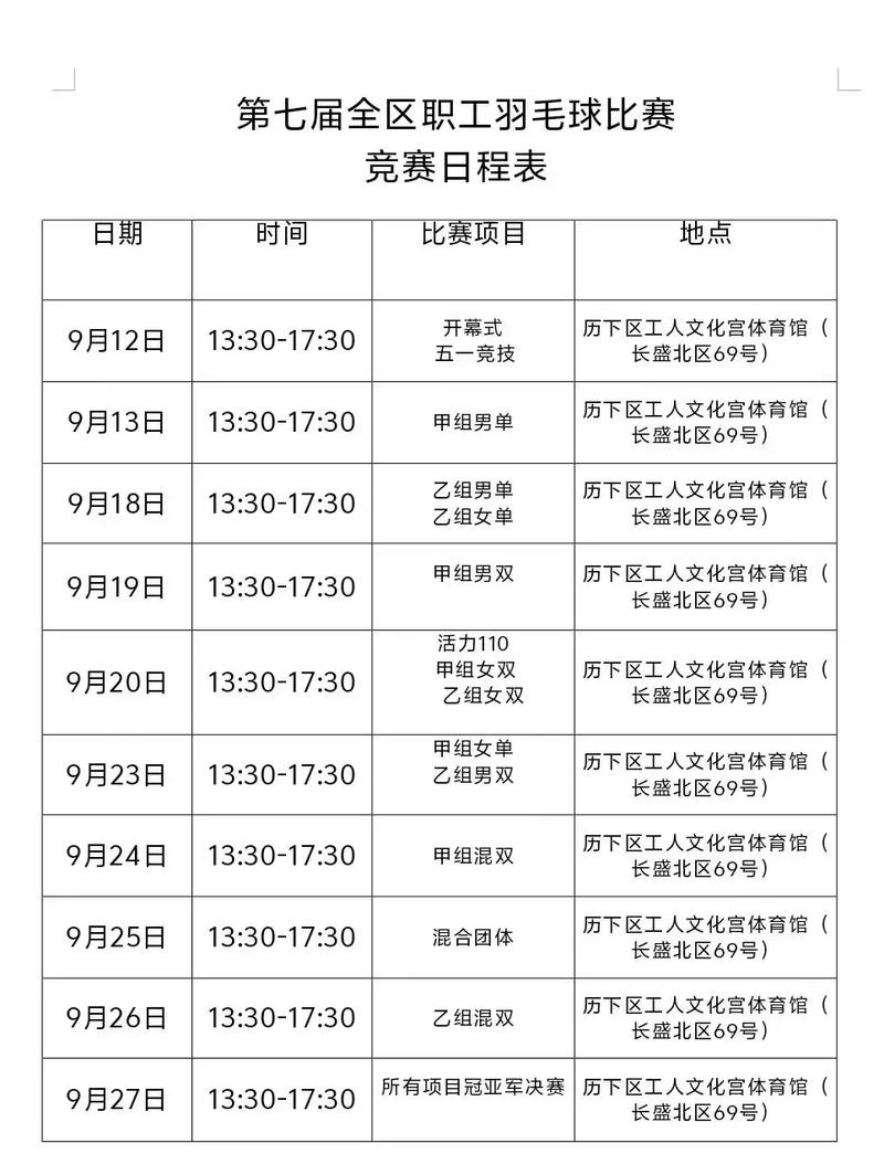 羽毛球馆开放时间