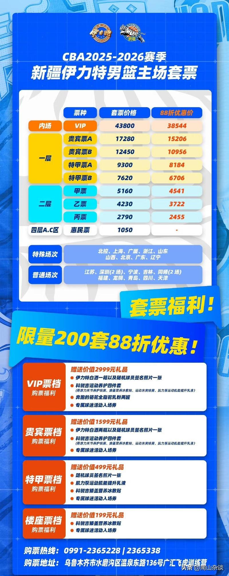 2020年cba门票多少钱一张